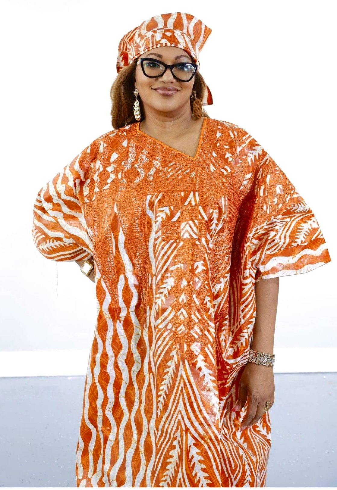 Oma Adire Kaftan Orange